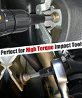 13 Piece Torx Bit Socket Set For 1/4 Inch, 3/8 Inch, And 1/2 Inch Drives T8 To T60 with drill and wrench in use