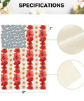 Colorlife Myosotis Poppy Memorial Day Garden Flag 12x18 Inch Double Sided Outdoor Yard Flag For Patriotic American Pride Decor Weather Resistant Durable Polyester Front Porch Ready, flag design with poppies and myosotis, detail view of fabric texture.