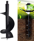 Beefy Heavy Duty Auger Drill Bit Six Inch By Thirty One Inch For Post Holes Earth Digger Planting Fence Hole Maker Machine Fits Shaft Size Three Quarters Inch displayed with drill attached