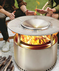 Heat Deflector for 19 to 20.5 Inch Fire Pits with Portable 304 Stainless Steel Diffuser That Captures and Redirects Heat
