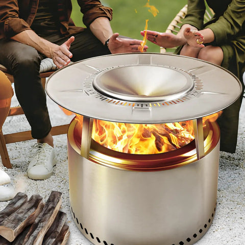 Heat Deflector for 19 to 20.5 Inch Fire Pits with Portable 304 Stainless Steel Diffuser That Captures and Redirects Heat
