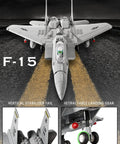 F 15 Eagle Fighter Jet Building Block Set With 262 Pieces For Kids Ages 8 And Up And Military Fans, showing detailed stabilizer and gear
