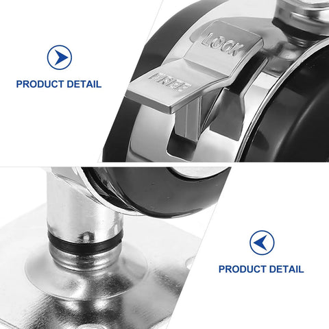 Office Chair Caster Wheel Zinc Alloy Swivel Wheel with Brake, 4pcs featuring locking mechanism detail and sturdy base.