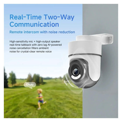 Rugged 10 Inch Touch Screen 4Ch Nvr Security Kit Packs Premium 5Mp Ptz Cameras For Flawless 360 Viewing And Crisp Night Vision Engineered For No Fuss Residential Surveillance, showing camera with remote intercom.