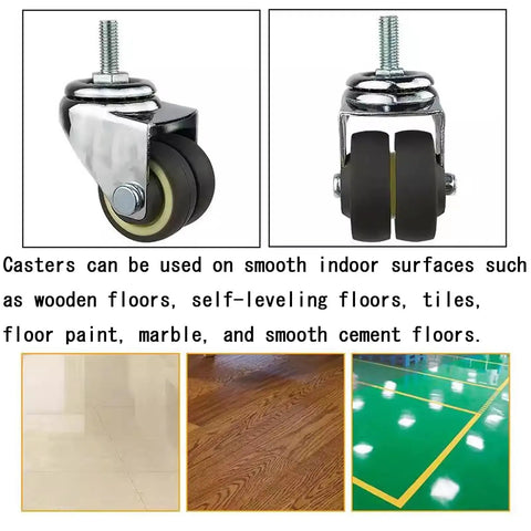 Five Piece Rollerblade Caster Wheels Featuring Smooth Tpe Rubber Rollers Quick M8 M10 M12 Stem Swap Heavy Duty Office Chair Replacement showing casters for various floor types.