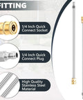 Two Pack 17 Inch Stainless Steel Pressure Washer Extension Wands With Quarter Inch Quick Connect fittings