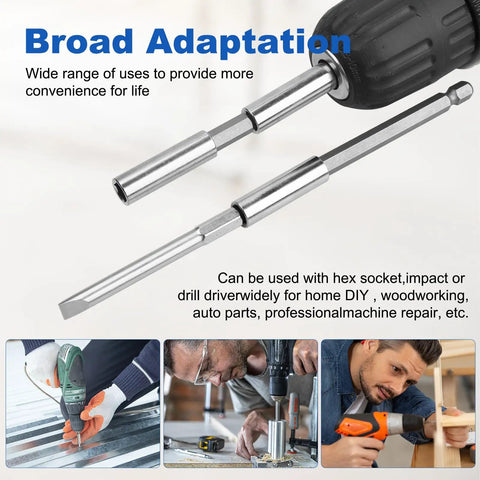 Magnetic Extension Socket Drill Bit Holder 1 Quarter Inch Hex Shank 10 Pack Heavy Duty Magnetic Bit Holder For Power Tools And Impact Drivers Perfect For Automotive Hardware And Home Projects Grabs Bits Fast And Keeps Them From Dropping