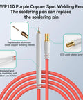 WP110 Purple Copper Spot Welding Pen with replaceable tip and insulated holder, part of Dope Upgraded LCD Screen Spot Welder.