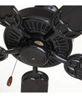 Close-up of Summer Night 52 Inch Outdoor Ceiling Fan in Barbeque Black Finish with all-weather blades.