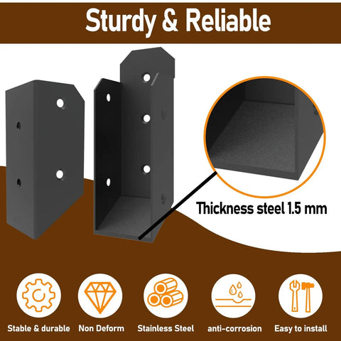 Four Pairs 35 Degree Stair Angle Deck Railing Connectors Made From 201 Stainless Steel Brackets Fits 2x4 Railing And Wood Posts