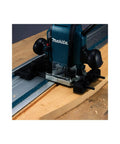 Rig Ready Router Guide Rail Adapter With Legit Smooth Routing And Hella Precise Dado Mortise Trimming Capability Quick No Sweat Setup For Compatible Power Tool Rigs used with Makita router on wood.
