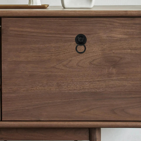 Wooden cabinet with Vintage Style Drawer Pulls Set Of 4 Retro Flower Cabinet Handles 36mm Black Antique Dresser Hardware