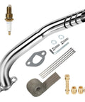 Mini Bike Exhaust Header Pipe Kit For Predator 212cc 224cc 196cc And Other OHV Clone Engines with pipe, gasket, heat shield