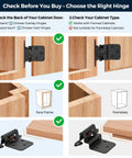 Check before you buy Knockout Matte Black Cabinet Hinges Half Inch Overlay 30 Pack instructions for selecting the right hinge.