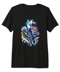 Premium Men's Machinist Tools Vise Gauge Square Tee For CNC Guys Cool Tri-Blend Crew Neck, black with colorful tool graphic.