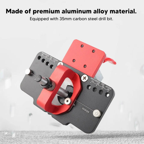 Concealed Hinge Jig With Quick Clamp For Cabinet Doors Aluminum Alloy Pro Grade Woodworking Tool 35Mm Hole Drilling Guide And Drill Bit Kit Set For Woodworking Durable Construction