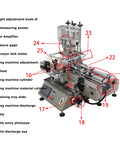 Heavy Duty Automatic Double Head Paste And Liquid Filling Machine With 100 To 1000 Ml Range and detailed component features.
