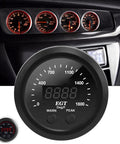 Ultra Thin Exhaust Gas Temperature Gauge 0 To 1800F Pyrometer With Red LED Display For Diesel Trucks Anti Vibration EGT Sensor Kit Compact Auto Gauge For Real Time Monitoring On The Go, black 52mm dash gauge