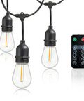 Close-up of Outdoor LED String Lights With Weatherproof Design, Dimmable With Wireless Remote Control, 48 Ft Total Length