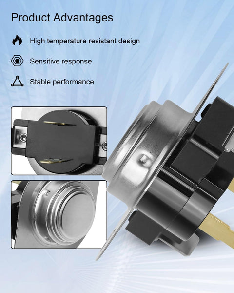 Dryer Cycle Thermostat Replacement For Most Washer Dryer Combos With Precise 153F To 138F Temperature Control Safe Overheat Protection