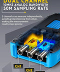 Close-up of Three In One Oscilloscope Multimeter And DDS Signal Generator Handheld Tool With Two Channels 10 MHz Bandwidth