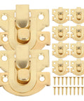 Solid Antique Wooden Box Buckles And Decorative Drawer Hasps For Cabinet Doors Jewelry Cases Heavy Duty Latch Hardware Sets, gold finish.