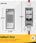 63 Amp Solar Panel Disconnect Switch And Two Pole Circuit Breaker For DC And AC Up To 500V With size dimensions shown