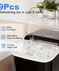 Heavy Duty Countertop Ice Maker With Carry Handle Chilling Bullet Ice Cubes In Six Minutes Cranking Twenty Six Pounds Daily With Water Tank