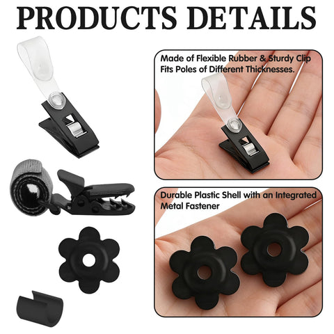 All Season Garden Flag Stoppers And Clips Kit showing durable plastic clips and rubber stoppers for secure outdoor use