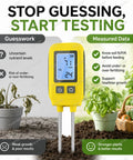 4 In 1 NPK Soil Tester With Real Time Readings, Temperature And LCD Backlit Display, Pro Grade High-Precision Meter, garden use