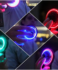 Hand Operated Mini Drone Orb With LED Lights UFO Magic Flying Spinner Hand Controlled Hover Boomerang Toy in blue and red