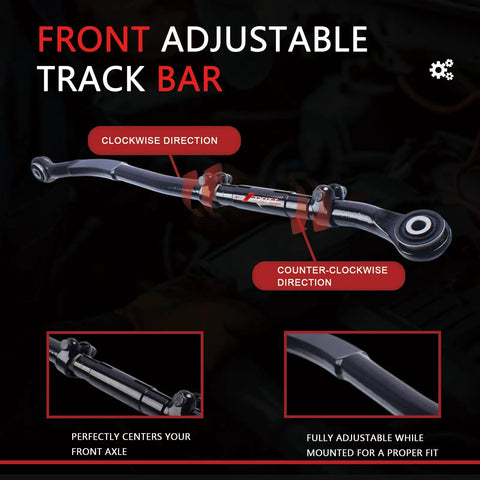 Beefy Forged Adjustable Front Track Bar For 0 To 5 Inch Lift On 2014 To 2024 Ram 2500 Bolt On Heavy Duty Steering Upgrade For Off Road Adventures Easy Install Precise Length Improved Alignment And Ride, adjustable front axle track bar