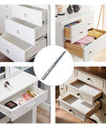 Heavy Duty Ball Bearing Drawer Slides 2 Pack, 342mm Full Extension Side Mount Rails for white cabinet drawers in use.