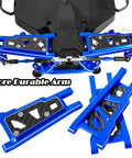 Alloy Front And Rear Suspension Arm Upgrade Kit For 1/10 Slash 4x4 VXL, Stampede 4x4 VXL, Rustler 4x4 VXL, And Hoss 4x4 VXL Navy Blue 4pc