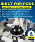 5 Port Water Valve Kit For In Floor Pool Cleaning System With 1.5 Inch PVC Pipe Fittings And Pressure Relief Included