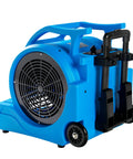 Three Speed 1HP Air Mover With 4000 CFM For Fast Floor And Carpet Drying Heavy Duty Rotomold Housing Handy Wheel Kit Blue