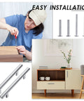 50 Pack 6 Inch Brushed Stainless Steel Cabinet Pulls With Three And Three Quarters Inches Center To Center Spacing Includes 100 Screws for kitchens, easy installation image