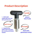 Tough As Nails Spring Loaded Pull Pin With Comfortable Ball Handle Quick Release Steel Plunger Dowel Rod For Machine Tooling And Workshop Rigging Gear Three Eighth Inches Pair, showing Q235 steel handle and pin body.