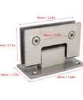 Heavy Duty Stainless Steel Glass Shower Door Hinges 90 Degree Fits 8 To 12mm Glass Quiet Operation Easy Install