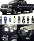 Lit 6000K White LED Interior Light Kit With Install Tool For Toyota Tundra 2007 To 2021 showing truck and lighting upgrade