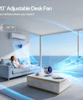 USB Desk Fan For Bedroom And Office With 100 Speed Digital Display, Ultra Quiet Portable Fan For Home Office And Night Time Comfort
