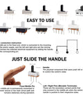 Slide Switch Kit 120 Pieces Micro Mini 3 Pin 2 Position 1P2T SPDT Toggle Switches For On Off DIY Projects diagram and instructions