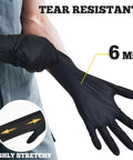 TitanFlex black nitrile disposable exam glove, 6 mil, Large, shown stretched