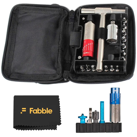 All In One Torque Driver Kit With T Way Wrench Bundle And Red Dot Optics Expansion Pack Pro Grade Gear Includes 15 To 65 Inch Pounds Range Mini Torque Driver Tools And Case For Precision Maintenance And Quick Field Repairs in open zippered case showing components