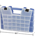 Multi Compartment Hardware And Crafts Portable Organizer Storage Case With Sturdy Handle Stands Upright Or Lays Flat