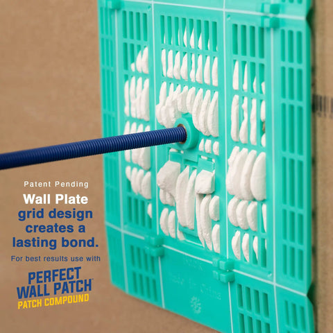 Wall Patch Repair Plate for Drywall Holes 2 to 5 Inch 1 Pack Backing Plate with grid design and tension bolt, close-up view