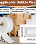 Heavy Duty Foldable Bubble Wrap Dispenser And Cushioning Roll Holder With Rock Solid U Base, showcasing bubble wrap on a smooth holder.