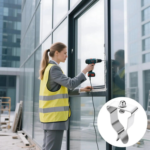 Heavy Duty Stainless Steel Basement Window Well Cover Clamps Kit With Spring Clips And Installation Tools For Rust Proof Exterior Security