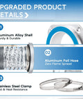 Magnetic Dryer Vent Connector Kit With Quick Connection, Airtight Seal, Universal Fit Features Aluminum Hose and Clamps