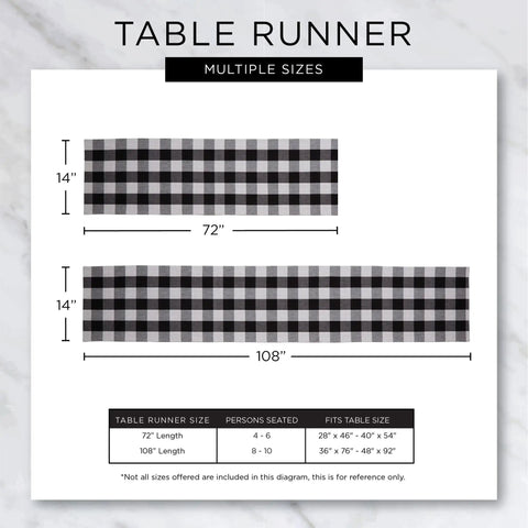 Straight Up Spooky Halloween Table Runner 14X72 Inches Reusable 100 Percent Cotton Fabric for Dinner Parties and Fall Tabletop Decor That Hits Different With Epic Seasonal Vibes Year Round sizing diagram for table runner options.